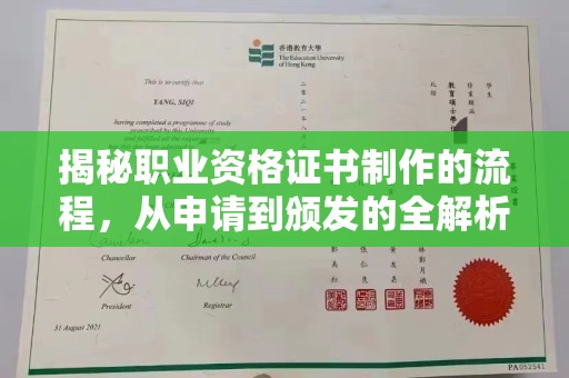 松阳揭秘职业资格证书制作的流程，从申请到颁发的全解析