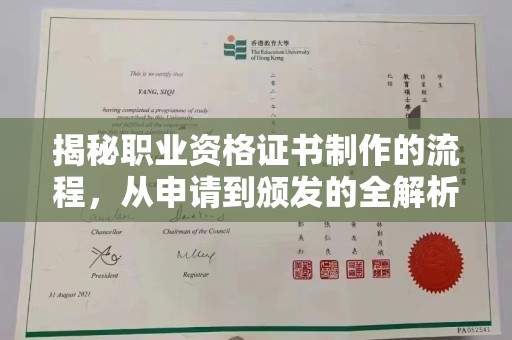 松阳揭秘职业资格证书制作的流程，从申请到颁发的全解析