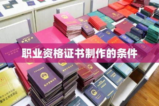 松阳职业资格证书制作的条件